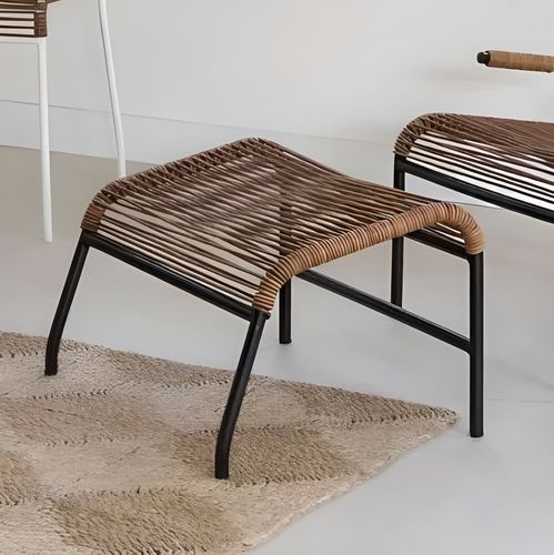 Repose-pied contemporain - Kin  - BOQA - en lin / en cuir / en acier