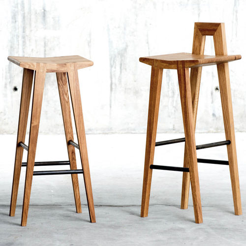 Tabouret de bar contemporain - GRABLE  - qowood - en chêne