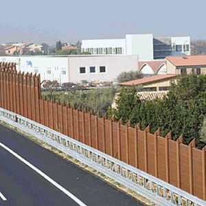 Mur anti-bruit avec panneau modulaire - CIR ambiente - en acier corten / routier