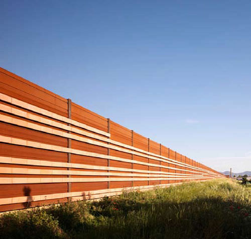 Mur anti-bruit avec panneau modulaire - CIR ambiente - en terracotta / pour autoroute