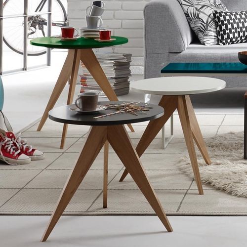 Table d'appoint contemporaine - CT 71 - NOW! By Hülsta - en noyer / en bois laqué / en chêne naturel