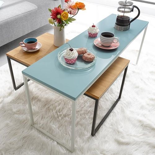 Table basse contemporaine - CT 17-1 - NOW! By Hülsta - en bois laqué / en métal / avec piètement en métal
