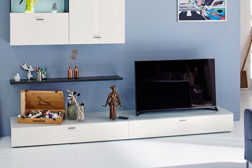 Meuble TV contemporain - NO.14 - NOW! By Hülsta - lowboard / en bois laqué / blanc