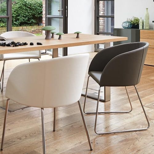 Chaise contemporaine - SPEISEN - NOW! By Hülsta - d'intérieur / en tissu / en cuir