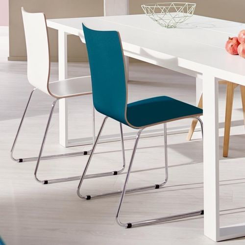 Chaise contemporaine - SPEISEN - NOW! By Hülsta - d'intérieur / en HPL / avec piètement en métal chromé
