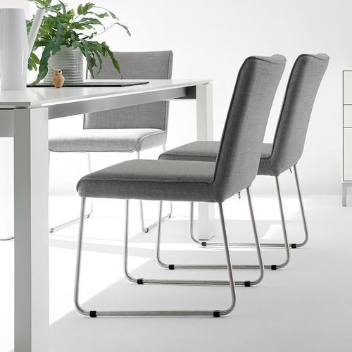 Chaise contemporaine - S 21-1 - NOW! By Hülsta - d'intérieur / en tissu / avec piètement en acier inoxydable