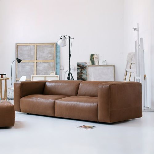 Canapé contemporain - CLOUD - prostoria - en tissu / en cuir / marron