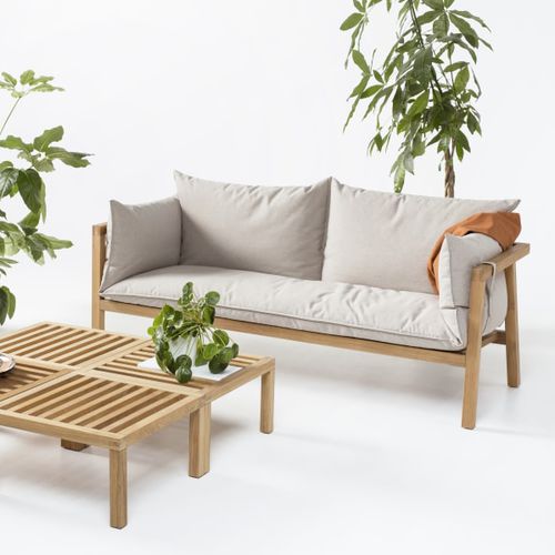 Canapé contemporain - UMOMOKU - prostoria - d'extérieur / en tissu / avec coussin amovible