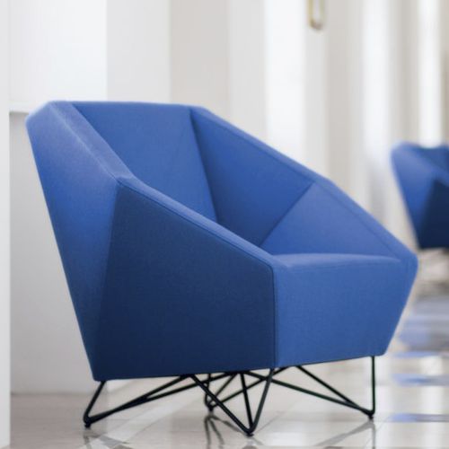 Fauteuil contemporain - 3ANGLE - prostoria - en cuir / en tissu / gris