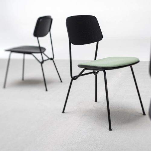 Chaise contemporaine - STRAIN / UNSTRAIN - prostoria - d'intérieur / en cuir / en bois massif