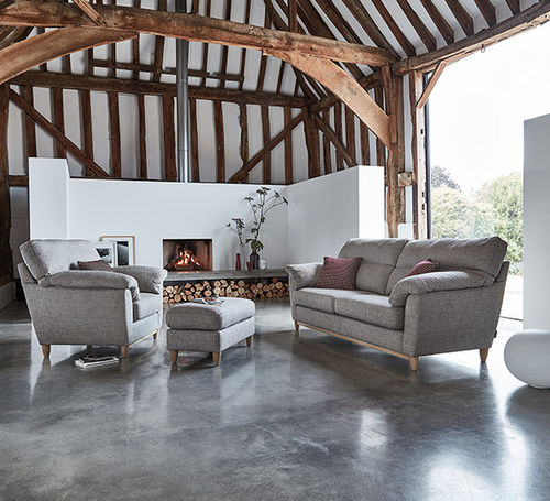 Repose-pied contemporain - ADRANO - ercol - en tissu / en chêne