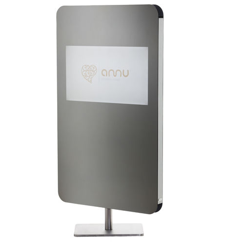 Miroir TV sur pied - I-MAGIC - Amu- Inspiration Design - contemporain / rectangulaire / en acier inoxydable