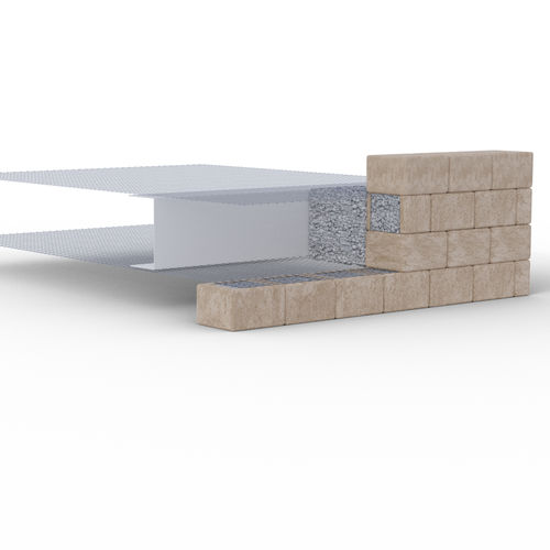 Bloc coffrant en béton -  Fortrac BLOCK - Huesker - pour mur / pour travaux publics / droit