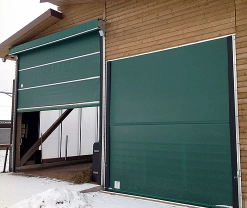 Porte industrielle enroulable - Lubratec® - Huesker - en caoutchouc / en aluminium / électrique