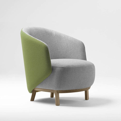 Fauteuil contemporain - Concha - Bosc - en tissu / en hêtre / couleur personnalisable