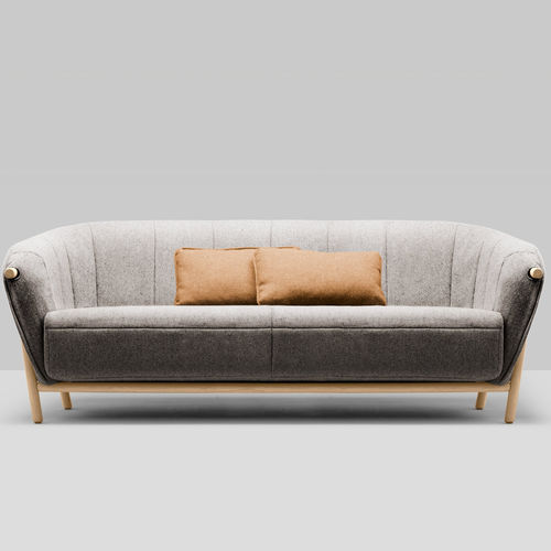 Canapé contemporain - Yas - Bosc - en tissu / avec accoudoirs / gris