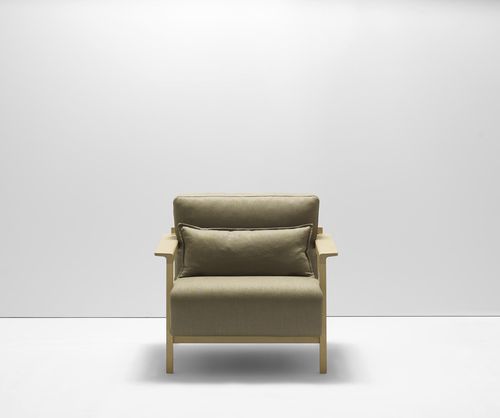 Fauteuil contemporain - Contis Plage - Bosc - en tissu / en chêne / en iroko