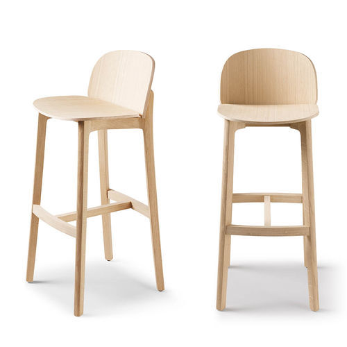Chaise de bar contemporaine - Lanas - Bosc - d'intérieur / en tissu / en chêne
