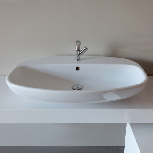 Vasque à poser - NUDA 85 - FLAMINIA - en céramique / brillante / ovale