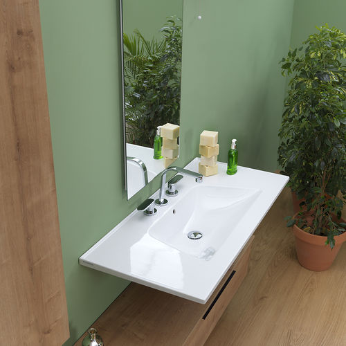 Vasque intégrée - BLOOM 105 - FLAMINIA - suspendue / console / en céramique