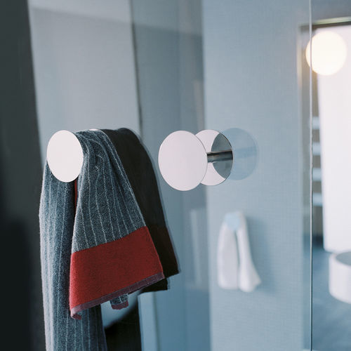 Patère contemporaine - HOOP   - FLAMINIA - en laiton chromé / individuelle / de salle de bain