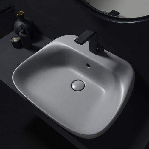 Vasque à poser - FU60L - FLAMINIA - rectangulaire / 1 trou / avec trop-plein