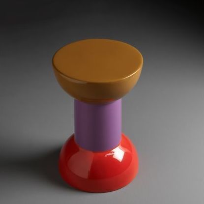 Tabouret moderne - SGABELLO ROCCHETTO DECORO 01 - FLAMINIA - en céramique / avec piètement en céramique / piètement central