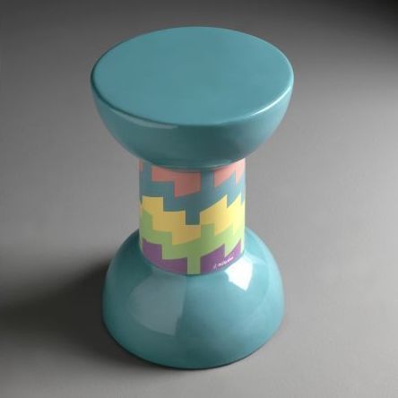 Tabouret moderne - SGABELLO ROCCHETTO DECORO 03 - FLAMINIA - en céramique / avec piètement en céramique / piètement central