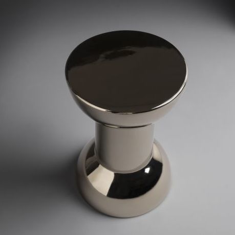Tabouret moderne - SGABELLO ROCCHETTO PLATINO - FLAMINIA - en céramique / avec piètement en céramique / piètement central