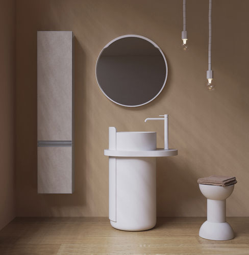 Vasque sur pied - NORMA - FLAMINIA - brillante / transparente / avec étagère intégrée
