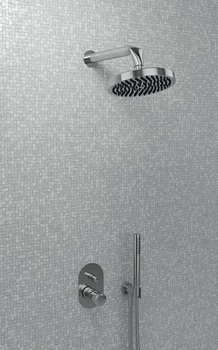 Set de douche encastrable au mur - FOLD  - FLAMINIA - contemporain / avec douche à main / avec pommeau fixe