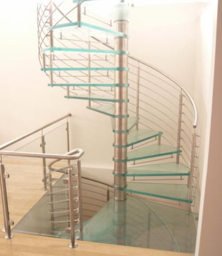 Escalier en colimaçon - EDI34 - La Maestria - à marches en verre / structure en acier inoxydable / contemporain