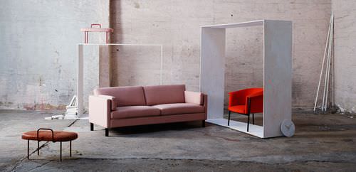 Canapé contemporain - ARENA A7 - LK Hjelle - en tissu / avec revêtement amovible / rose