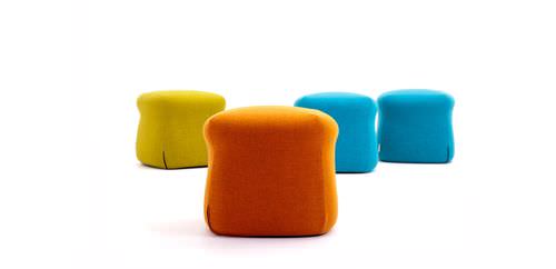 Pouf contemporain - BOY - LK Hjelle - en tissu