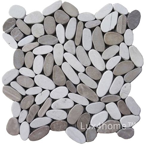 Galet de terrasse - MIX WHITE & TAN - Lux4home™ - pour sol / pour salle de bain / pour façade