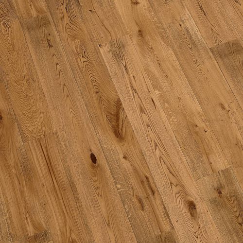 Parquet contrecollé - N.05 - Dennebos Flooring - point de Hongrie / vieilli / à coller