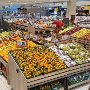 Rayonnage pour commerce - EBE120P - Bizzarri SRL  - pour fruits et légumes / en métal / en bois