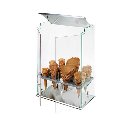 Vitrine contemporaine - ICC04-10P-SS - GARIBALDI Garibaldis N. Sons Co.  - sur plan / en verre / en inox