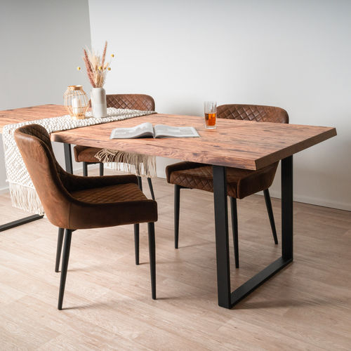 Table à manger contemporaine - SUN WOOD ALTHOLZTISCH - MODELL TIROL 02 - SUN WOOD by Stainer - en bois / avec piètement en métal / rectangulaire