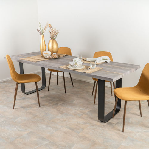 Table à manger contemporaine - SUN WOOD ALTHOLZTISCH - MODELL SILBERMINE 05 - SUN WOOD by Stainer - en bois / avec piètement en métal / rectangulaire