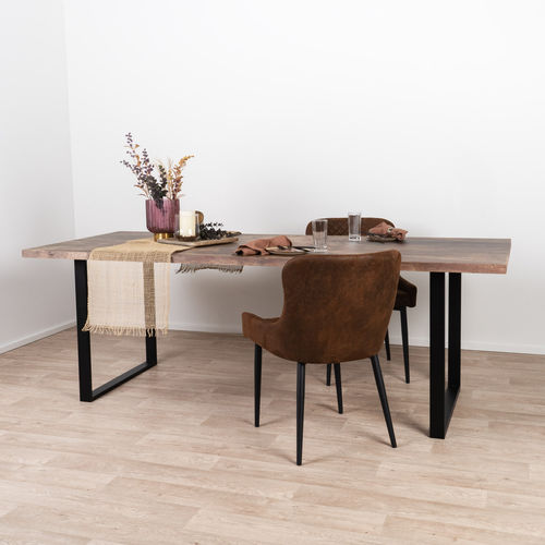 Table à manger contemporaine - SUN WOOD : ESPAVAL 125 - SUN WOOD by Stainer - en bois massif / avec piètement en métal / rectangulaire