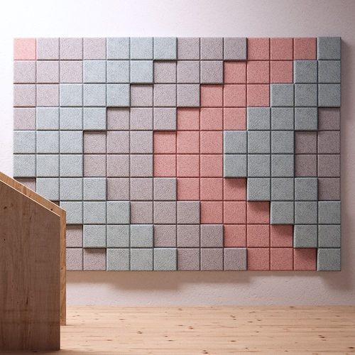 Panneau acoustique mural - PIXEL - BAUX - en laine de bois / carré / pour bureau