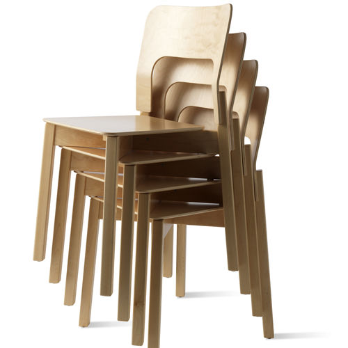 Chaise visiteur contemporaine - S-393 - Balzar Beskow - d'intérieur / en bois / empilable