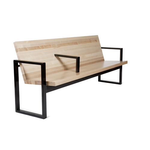 Banc de jardin contemporain - SO-370 - Balzar Beskow - en bois / en métal / avec dossier