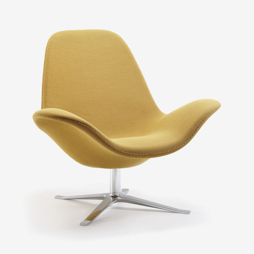 Fauteuil contemporain - CONCORD LOW - stoubystouby - en cuir / en tissu / en aluminium