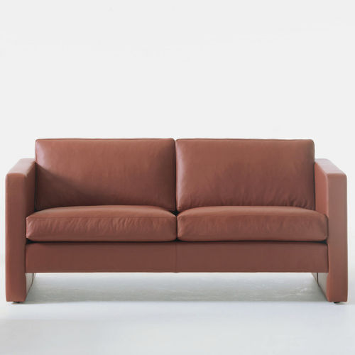 Canapé contemporain - SOFLEX 130 - stoubystouby - en cuir / marron / pour établissement public
