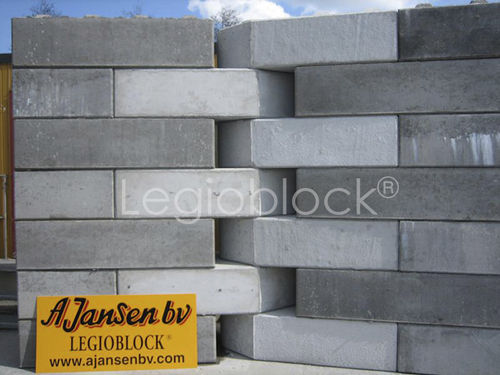 Bloc de béton plein - LEGIO-FLEXI-BLOCK®  - Legio block - pour mur de refend / emboîtable