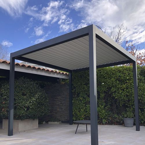 Pergola autoportée - SPR03 3x3m - AXIUM solutions aluminium - en aluminium extrudé / en aluminium thermolaqué / à lames orientables
