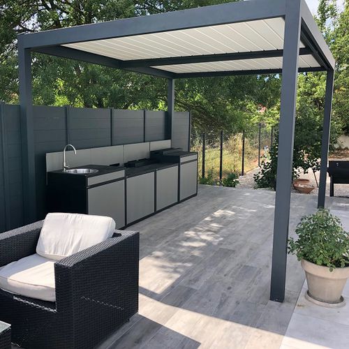 Pergola autoportée - SPR02 4x3m - AXIUM solutions aluminium - en aluminium extrudé / en aluminium thermolaqué / à lames orientables