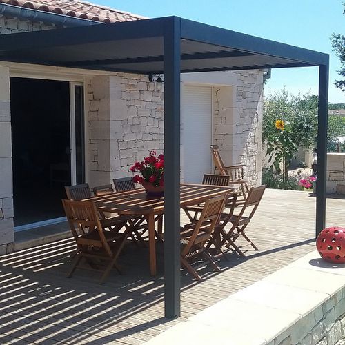 Pergola autoportée - SPR01 4x3m - AXIUM solutions aluminium - adossée / en aluminium extrudé / en aluminium thermolaqué
